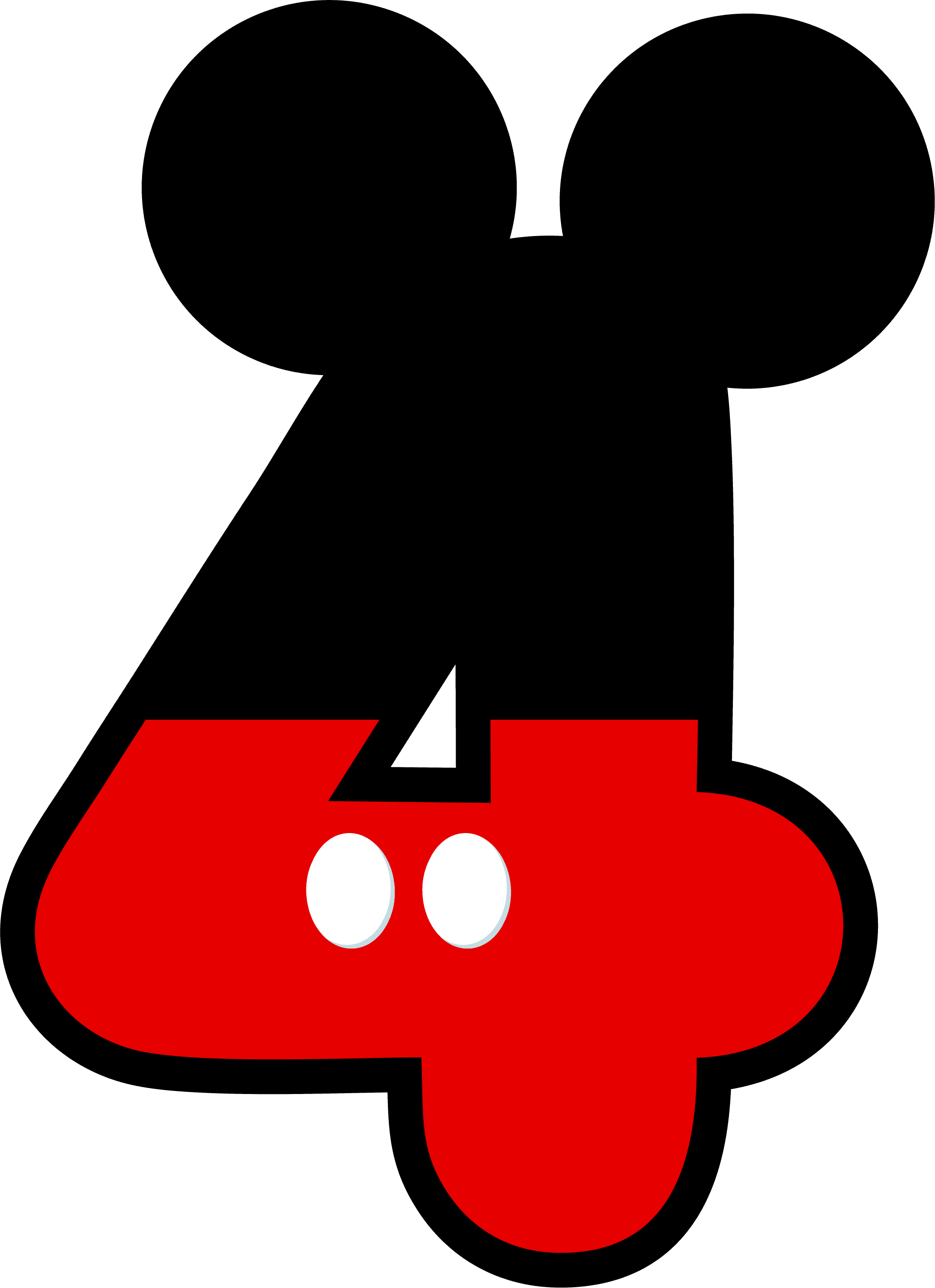 Numbers ‿✿⁀ - - Numero 4 Mickey Mouse - Transparent PNG Free Download | PNGio