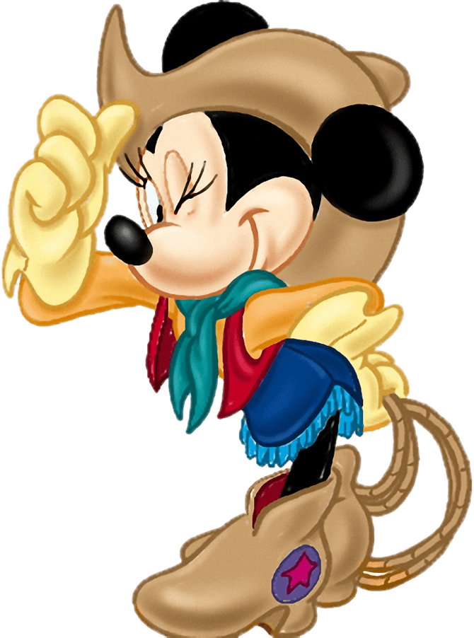Mickey And Friends - Clipart Minnie Mouse Cowgirl - Transparent PNG Free Download | PNGio