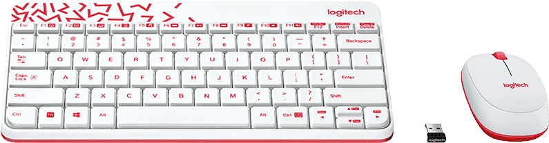 Logitech Wireless Keyboard And Mouse Red Mk240 - Transparent PNG Free Download | PNGio