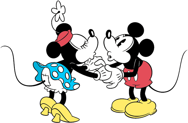 Kiss Clipart Mickey Minnie - Old Fashioned Mickey And Minnie Mouse - Transparent PNG Free Download | PNGio