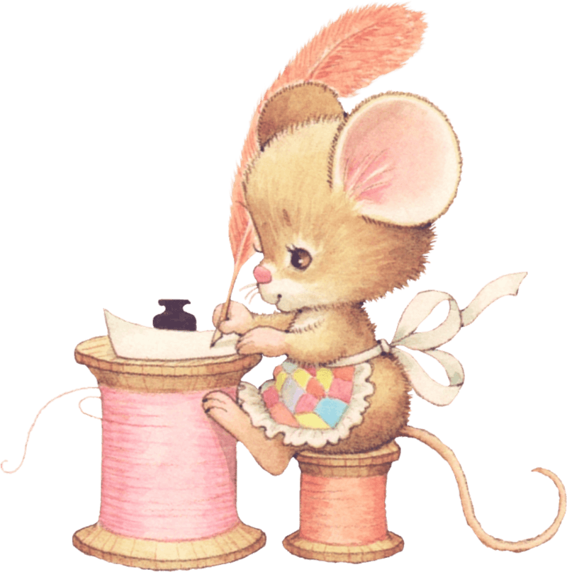 Kjb Morehead09 Mousewritingjanet Smaller - Sewing Mouse Illustration - Transparent PNG Free Download | PNGio