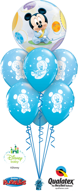 Pale Blue Baby Mickey - 22 Bubble Baby Mickey Mouse Balloon - Transparent PNG Free Download | PNGio