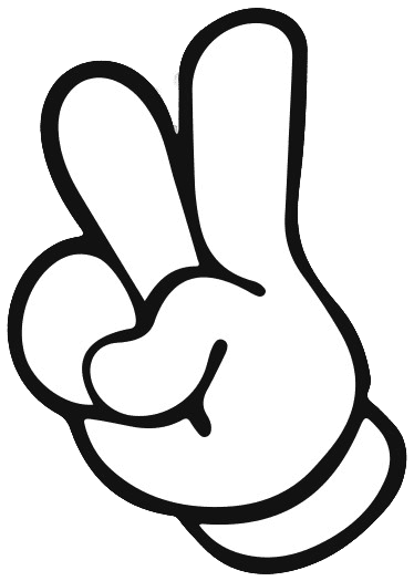 Mickey Mouse Hands Peace - Transparent PNG Free Download | PNGio