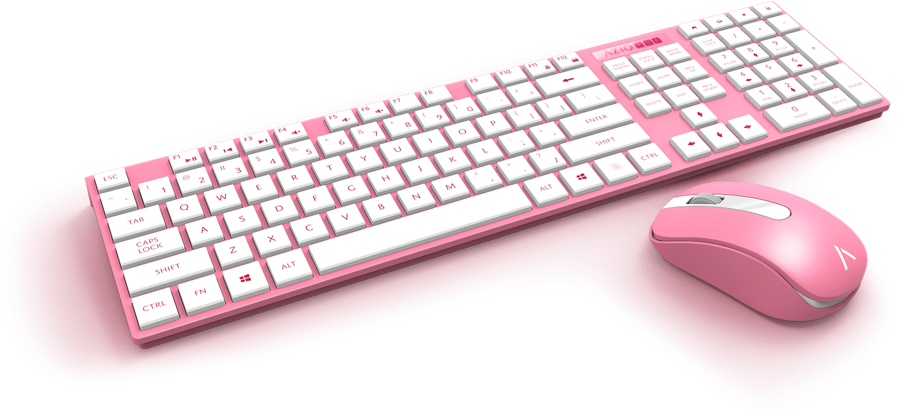 Colored Wireless Keyboard And Mouse Hue Wireless Keyboard - Azio Hue 2 Pink Wireless Keyboard & Mouse Combo - Transparent PNG Free Download | PNGio
