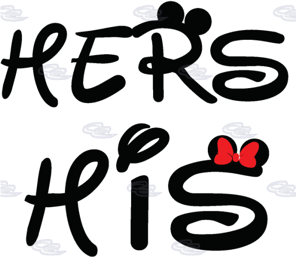 Free Mickey Mouse Ears Font - His And Hers Png - Transparent PNG Free Download | PNGio
