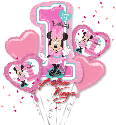 Minnie Mouse Birthday Png - 28" Minnie 1st Birthday Balloon - Mylar Balloons Foil - Transparent PNG Free Download | PNGio