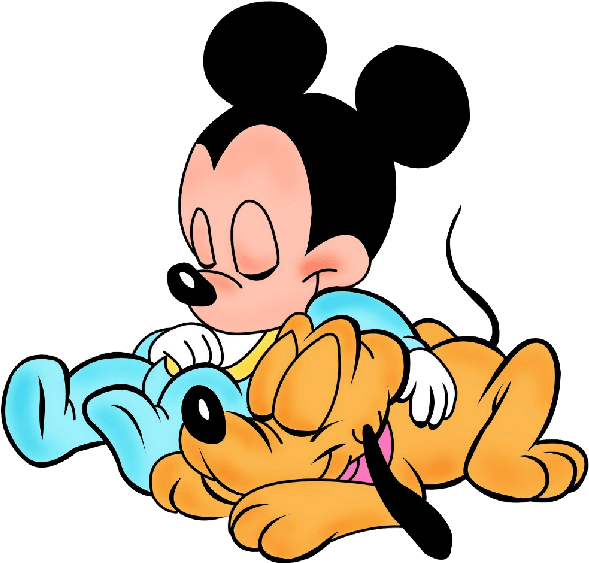 Gallery For Mickey Mouse Sleeping Clip Art - Baby Pluto And Mickey - Transparent PNG Free Download | PNGio