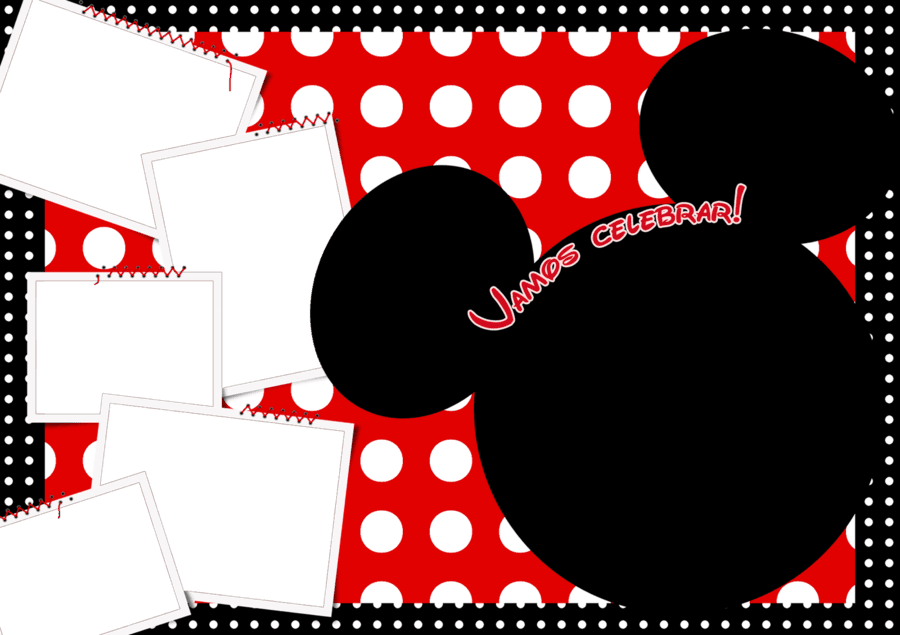 Convite Da Minnie Vermelha Com Moldura Clipart Minnie - Molduras Convite Minnie Vermelha - Transparent PNG Free Download | PNGio