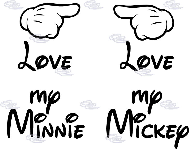 Mickey Mouse Hands Pointing - I'm His Minnie Or I'm Her Mickey Wedding Honeymoon - Transparent PNG Free Download | PNGio