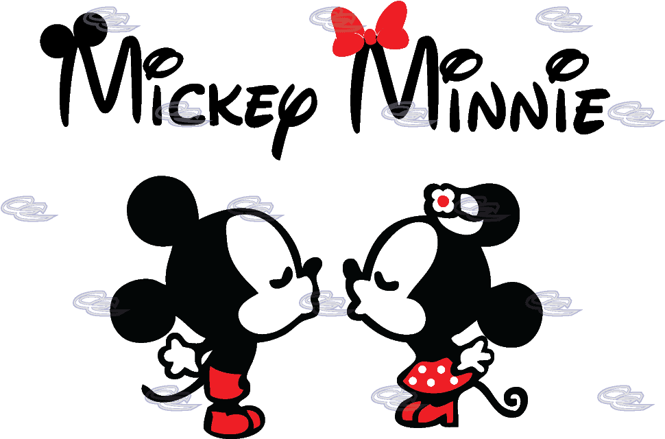 Mickey Minnie Mouse Matching Shirts Cute Kiss Married - Dibujos De Minnie Y Mickey - Transparent PNG Free Download | PNGio