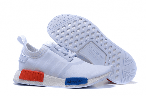 Move Your Mouse Over Image Or Click To Enlarge - Womens Adidas Nmd 1 White Blue Red - Transparent PNG Free Download | PNGio