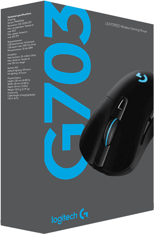 Logitech G703 Lightspeed Wireless Gaming Mouse - Rog Gaming Laptop G703 - Transparent PNG Free Download | PNGio