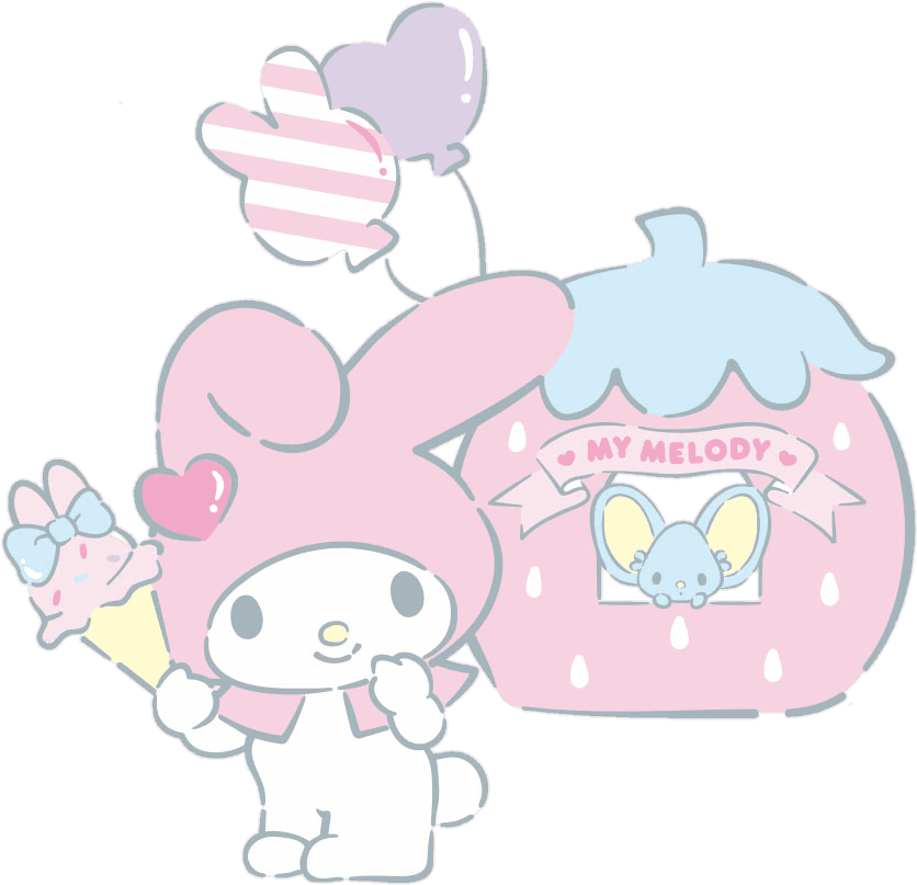 Mymelody Melody Mouse Icecream Pink Cute Balloon Strawb - Balloon - Transparent PNG Free Download | PNGio
