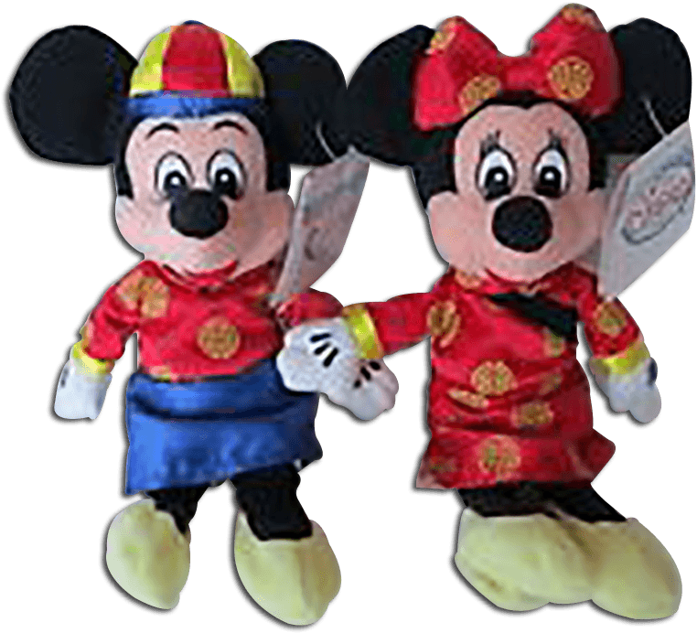 Disney Store Plush Chinese New Year Mickey And Minnie - Cartoon - Transparent PNG Free Download | PNGio