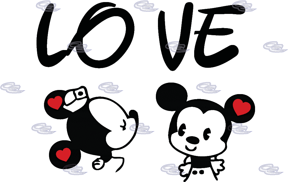 Love Little Mickey Minnie Mouse Kissing Matching Couple - Cute Mickey And Minnie Kisses - Transparent PNG Free Download | PNGio