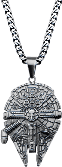Millennium Falcon Pendant With Chain - Star Wars Millennium Falcon Pendant Necklace - Transparent PNG Free Download | PNGio