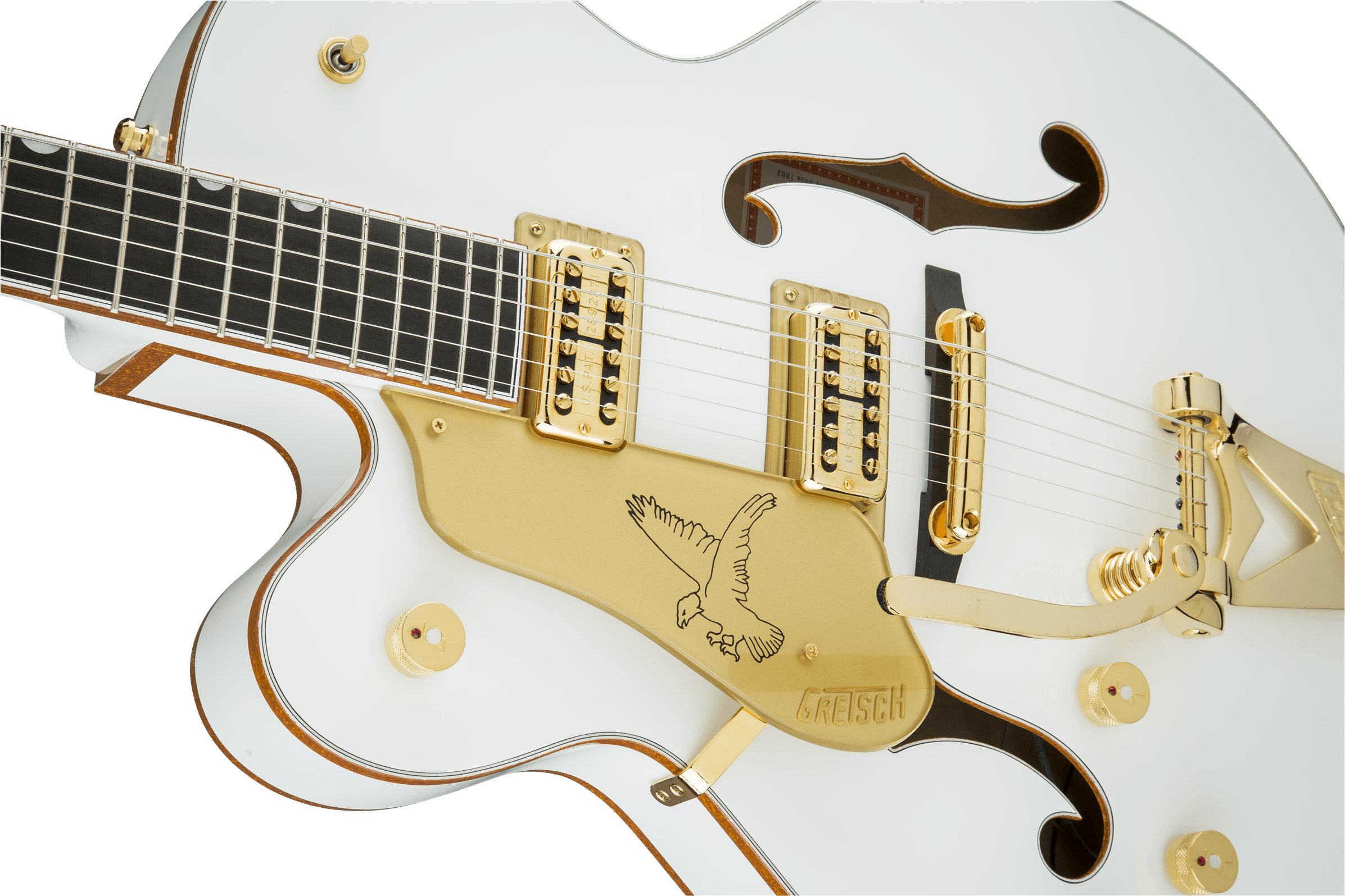 G6136tlh Wht Players Edition Falcon™ With Bigsby®, - Gretsch G6136t White Falcon Player's Edition Left Handed - Transparent PNG Free Download | PNGio