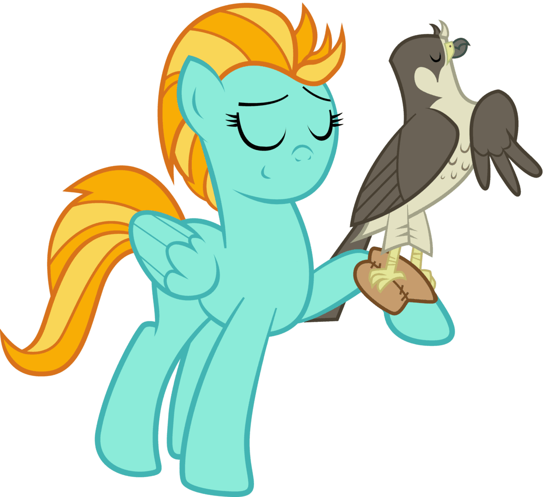 Clamstacker, Bird, Duo, Eyes Closed, Falcon, Falconry, - Mlp Shadowbolts Lightning Dust - Transparent PNG Free Download | PNGio