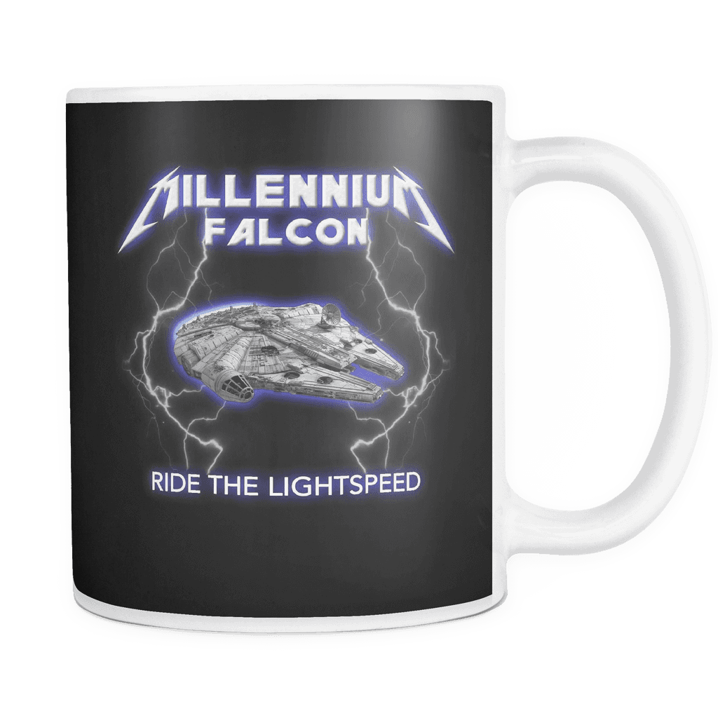 Millennium Falcon Meets Heavy Metal Mug - Millennium Falcon Ride The Lightspeed - Transparent PNG Free Download | PNGio