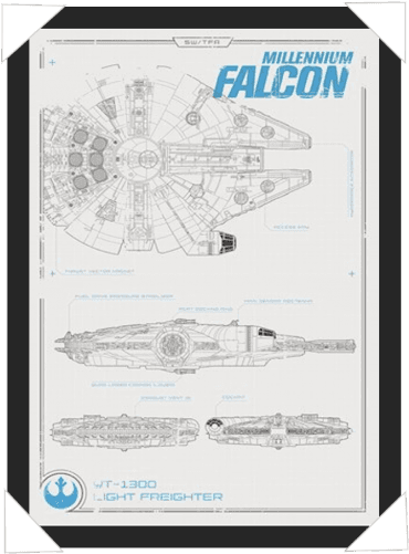 #408 - Official Star Wars Millenium Falcon A3 Poster - Transparent PNG Free Download | PNGio