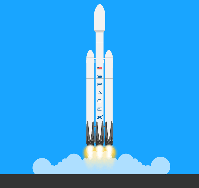 636534298458151698 020518 Spacex Falcon Heavy No Text - Space X Rocket Cartoon - Transparent PNG Free Download | PNGio
