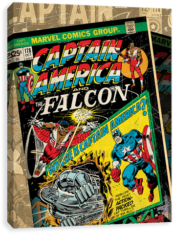 Captain America And The Falcon - Lamina Framed Poster: Marvel Comics Retro: Captain - Transparent PNG Free Download | PNGio
