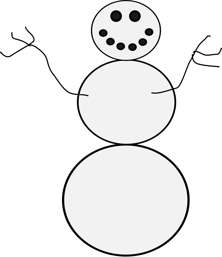 Snowman Clipart, Vector Clip Art Online, Royalty Free - Outline Of A Snowman - Transparent PNG Free Download | PNGio