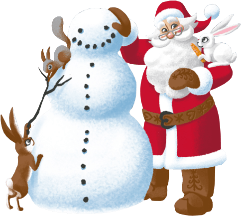 He Loves To Sleep Next To The Stove And He's Best Friend - Santa Claus And Snowman Png - Transparent PNG Free Download | PNGio