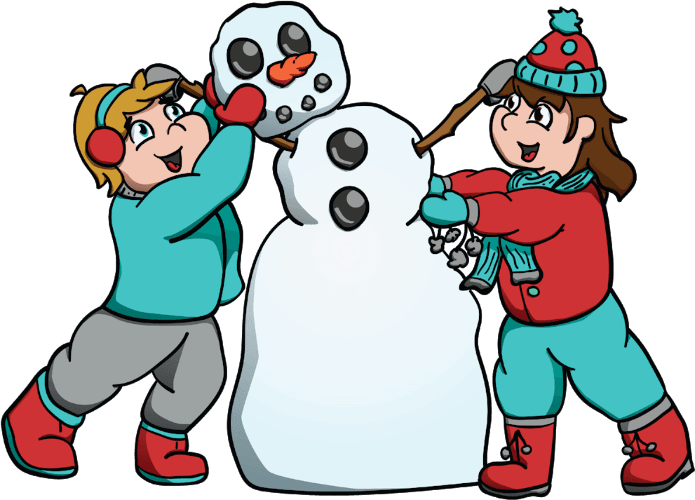 Kids Building Snowman Hi Rez - Snowman-erbauer-rücksendeadresse-aufkleber 5 Blätter. - Transparent PNG Free Download | PNGio