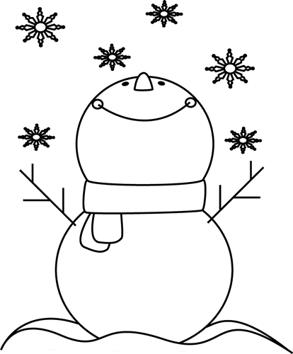 Black And White Snowman Catching Snowflakes Clip Art - Black And White Snowman Clip Art - Transparent PNG Free Download | PNGio