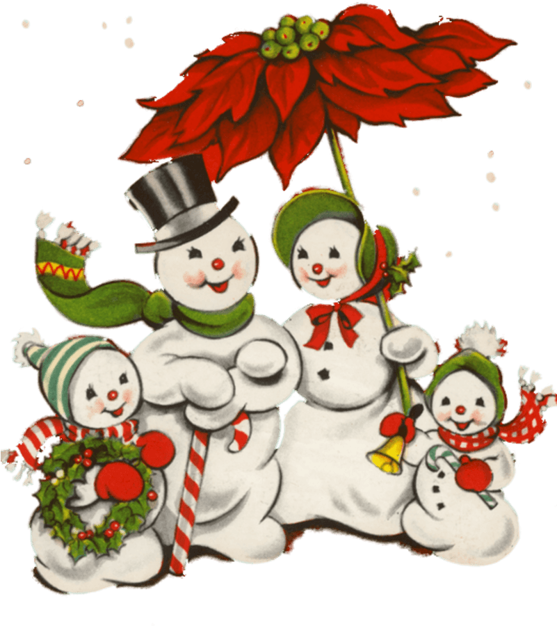 Image Du Blog Mamietitine - Vintage Snowman Christmas Clipart - Transparent PNG Free Download | PNGio