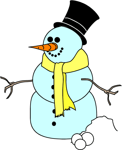 Snowman Hat Clipart - Snowman With Yellow Scarf - Transparent PNG Free Download | PNGio