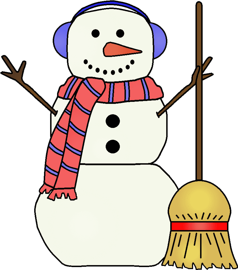 Fancy Snowman Clipart - Snowman With Broom Clipart - Transparent PNG Free Download | PNGio