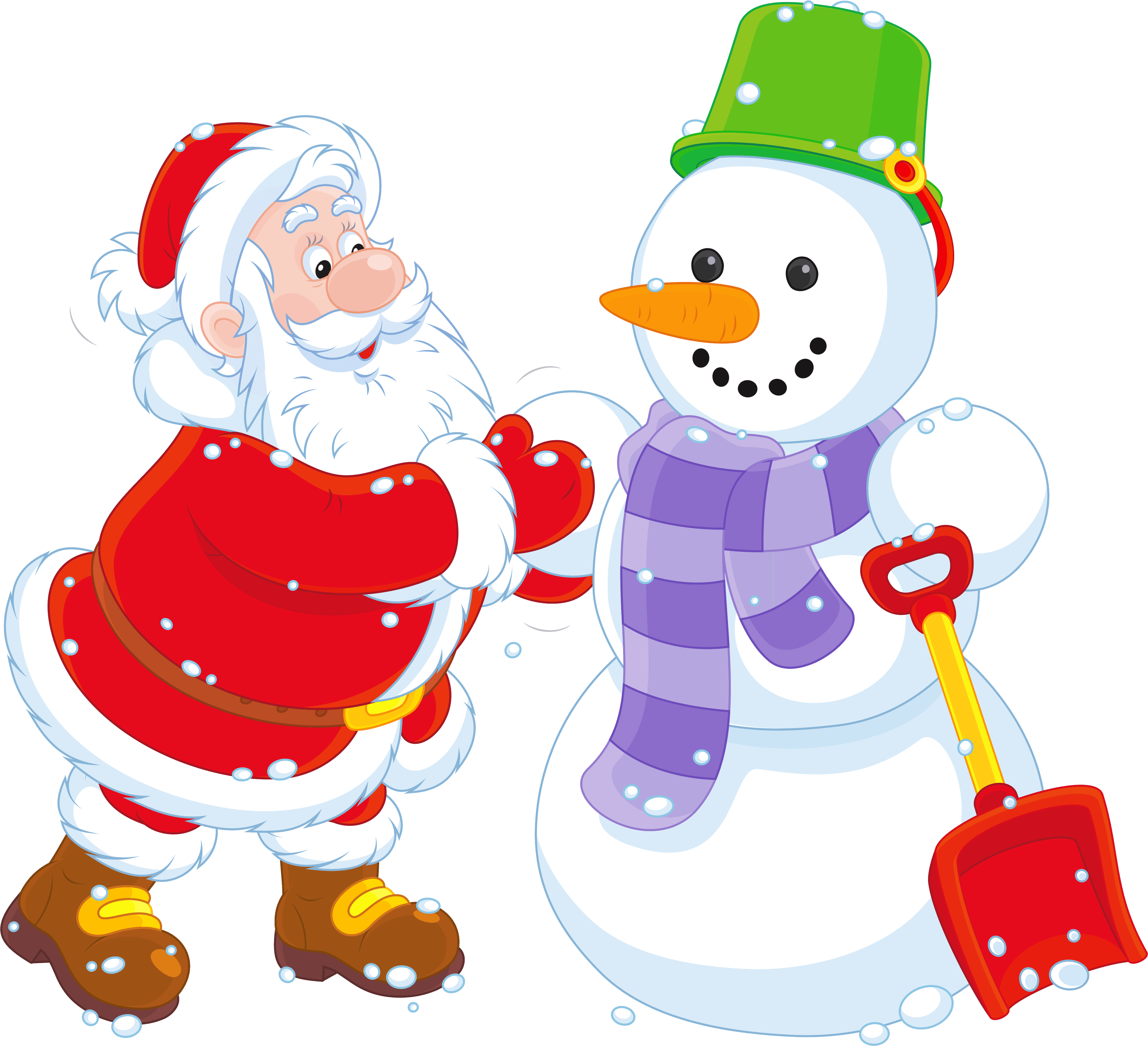 Transparent Santa And Snowman Png Clipart - Santa And Snowman Clipart - Transparent PNG Free Download | PNGio