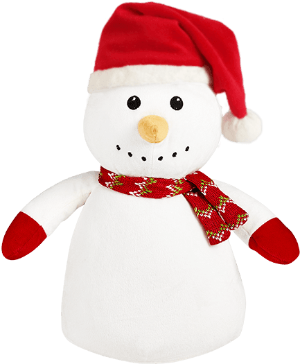 Snowman Cubby - Personalised Stuffed Snowman In A Santa Hat - Transparent PNG Free Download | PNGio