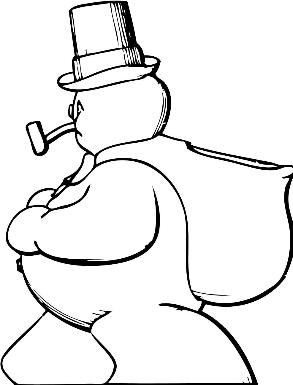 Snowman Side View Black White Line Art Tatoo Tattoo - Snowman Clip Art - Transparent PNG Free Download | PNGio