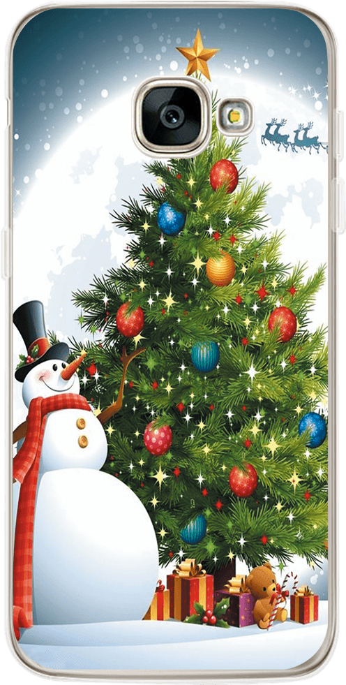 Fashion Landscape Seawater Print Design Phone Cases - Wall Tapestry Christmas Tree Moon Snowman Wall Tapestry - Transparent PNG Free Download | PNGio