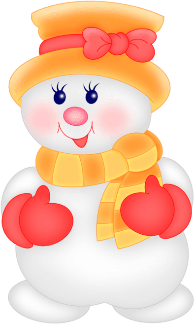 Merry Christmas - Orange Snowman Clipart - Transparent PNG Free Download | PNGio