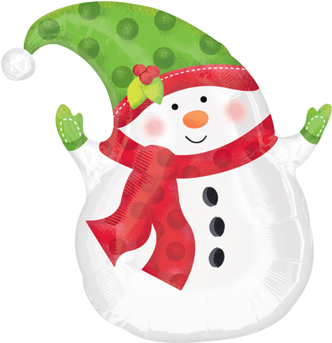 18" Winter Snowman Shape Foil Balloon - Amscan Winter Snowman Balloon - 18 Inch Foil - Transparent PNG Free Download | PNGio