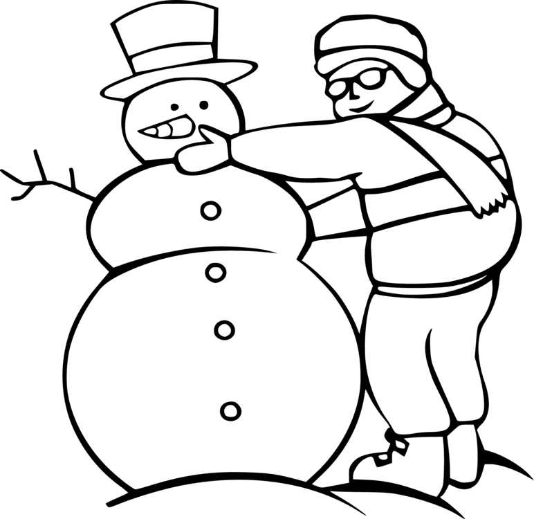Snowman Black And White Drawing Coloring Book Line - Make A Snowman Clipart Black And White - Transparent PNG Free Download | PNGio