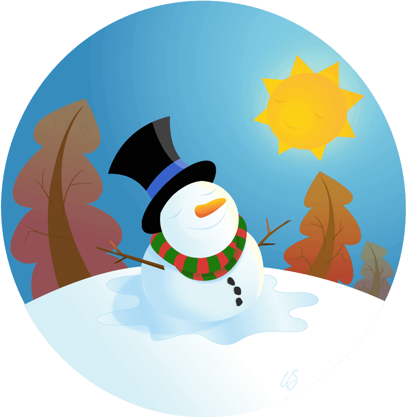 Snowman And The Sun - Transparent PNG Free Download | PNGio