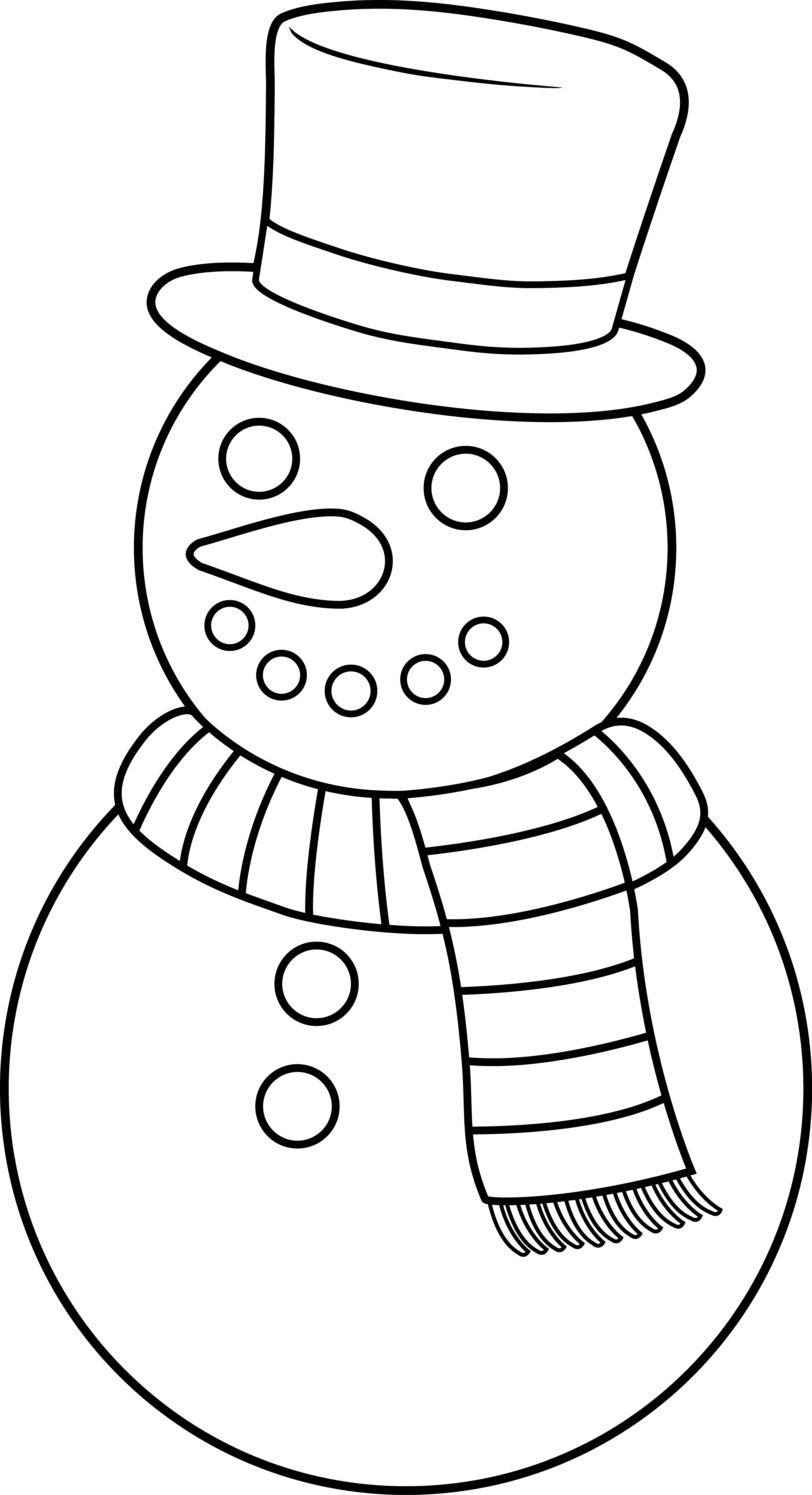 Colorable Christmas Snowman - Snowman Clip Art Black And White - Transparent PNG Free Download | PNGio