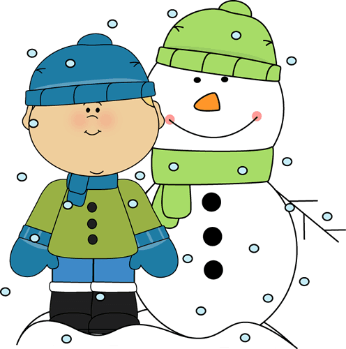 Boy And Snowman In The Snow - Snowy Day Clip Art - Transparent PNG Free Download | PNGio