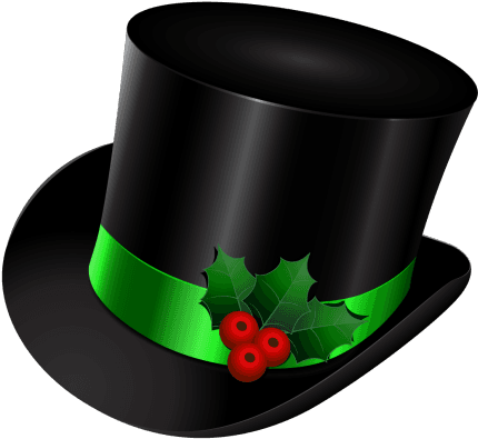 Snowman Top Hat Clip Art - Top Hat With Holly - Transparent PNG Free Download | PNGio