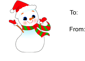 This Gift Tag Features A Grinning Snowman With A Red - Cartoon - Transparent PNG Free Download | PNGio