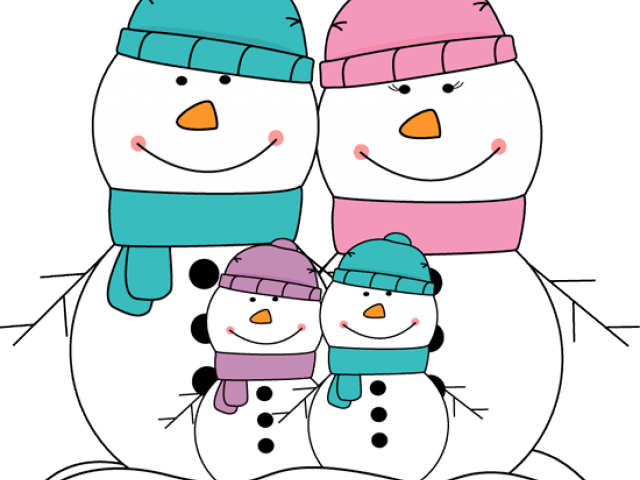 Snowman Clipart Family - Coloring Book - Transparent PNG Free Download | PNGio
