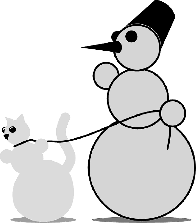 Snowman, Cat, Leash, Christmas, Xmas, Humor, Snow - Clip Art - Transparent PNG Free Download | PNGio
