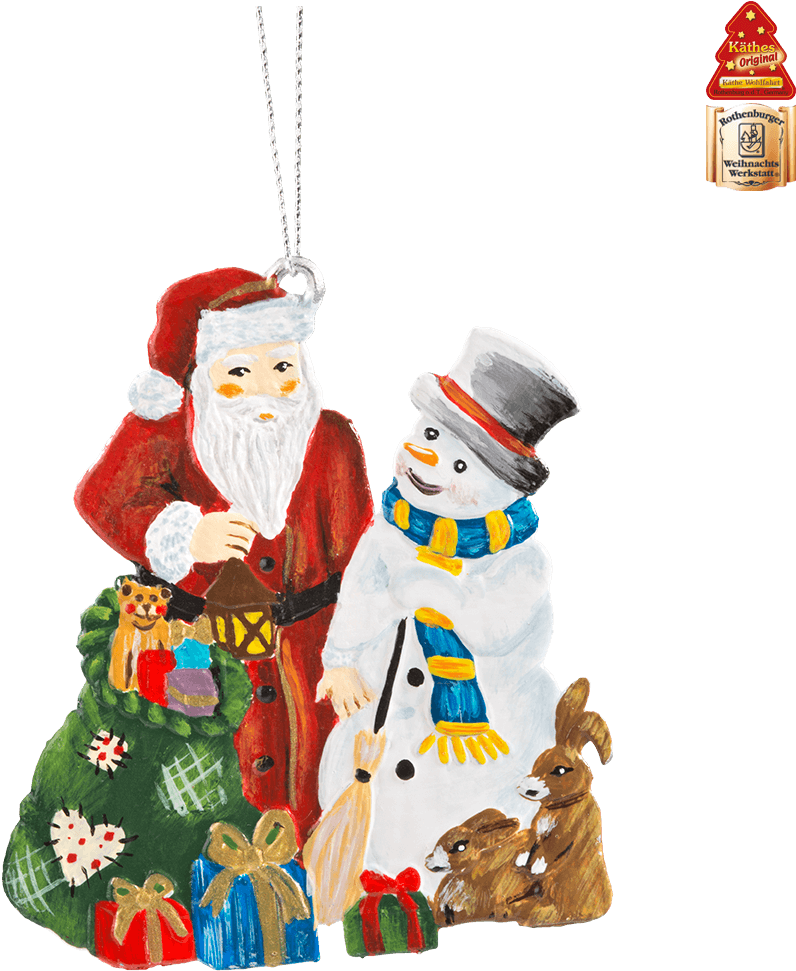 Santa And Snowman - Cartoon - Transparent PNG Free Download | PNGio