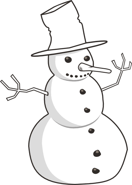 Snowman Clipart Silhouette - Christmas Black And White Snow Man Png - Transparent PNG Free Download | PNGio