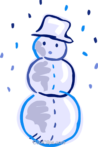 Snowman Wearing A Hat With Snow Falling Royalty Free - Clip Art - Transparent PNG Free Download | PNGio